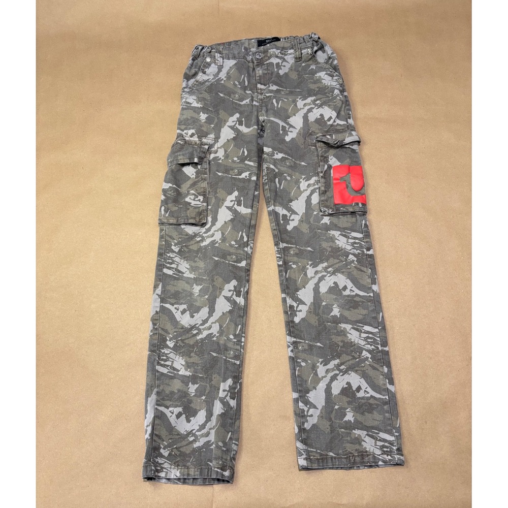 True Religion Gray Camo Cargo Pants Kids Size 16